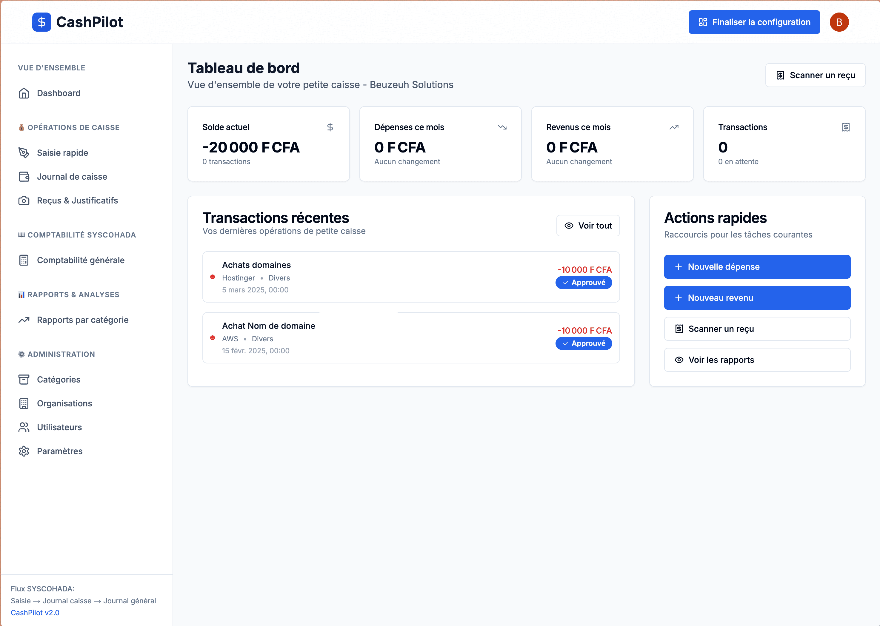 CashPilot - Gérez votre petite caisse intelligemment