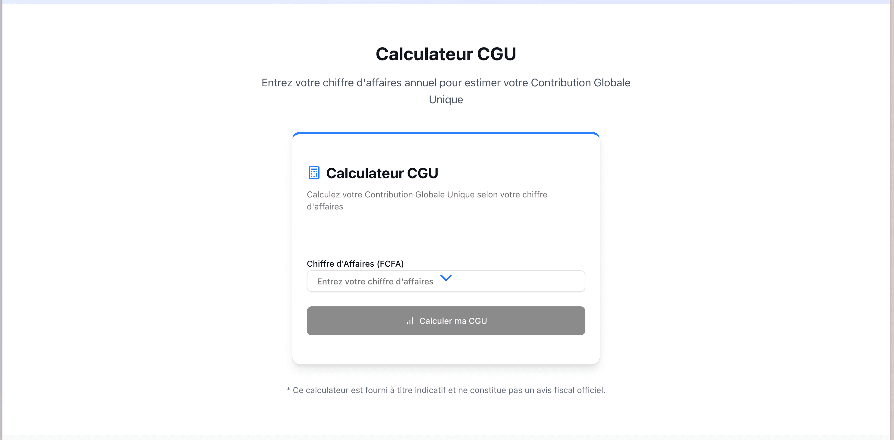 PME - Calculateur CGU (Contribution Globale Unique)